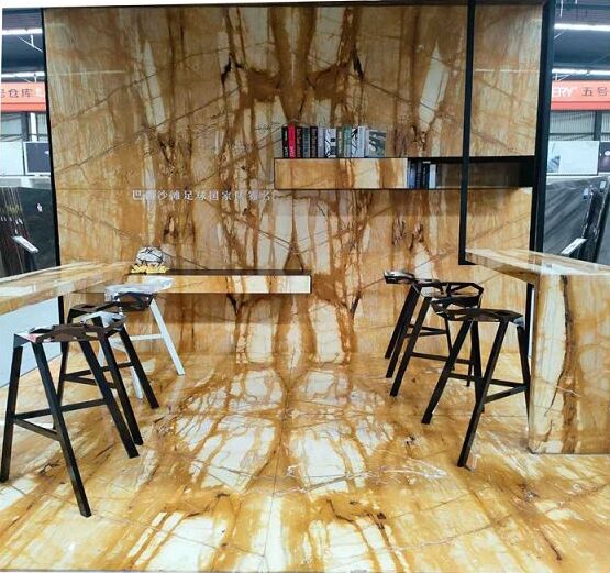 Gold Marble Giallo Siena Marble Floor Tiles for Interior Decoration manufacture