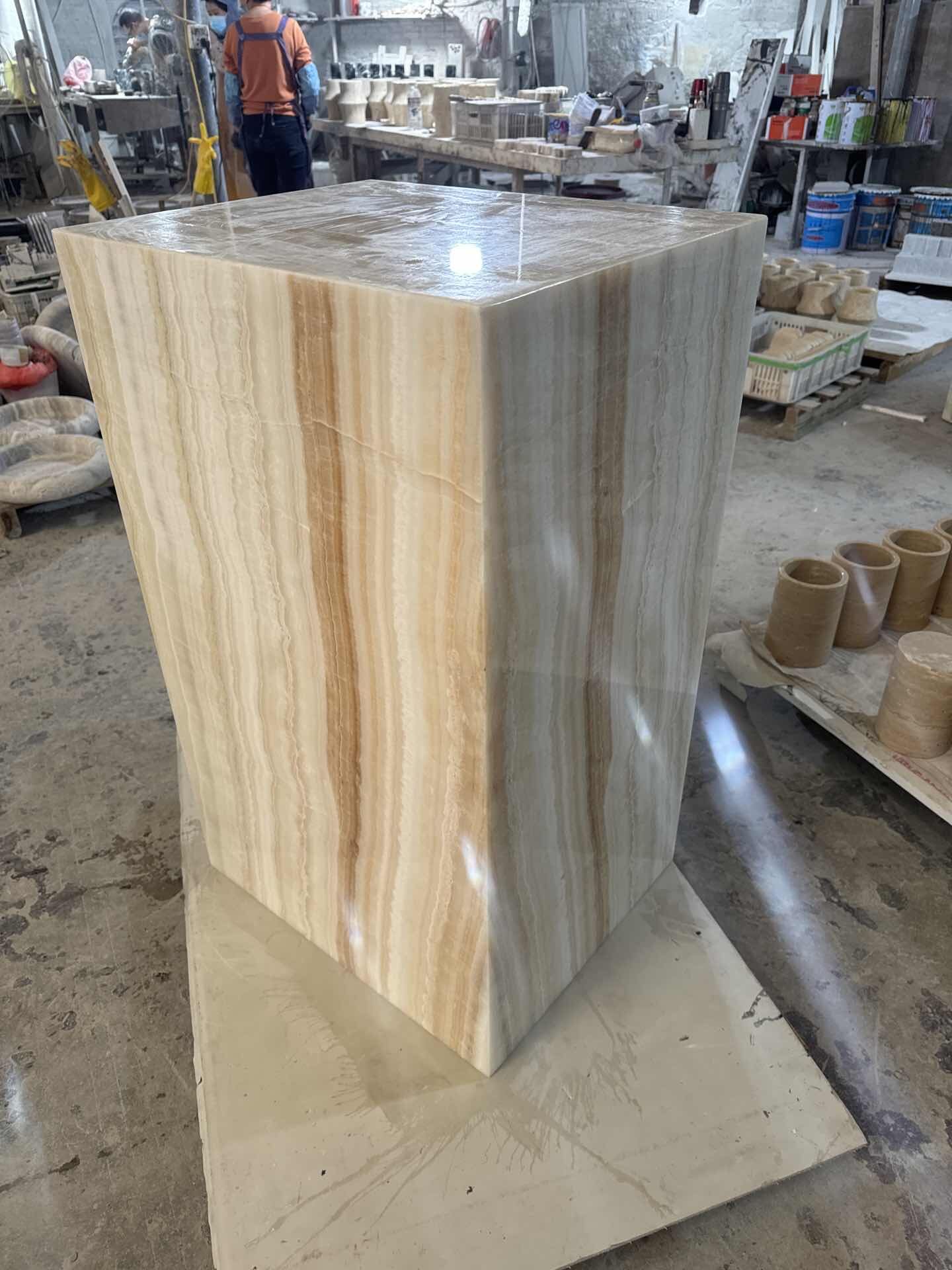 Ivory Onyx White Marble Side Table Coffee Table Stool supplier