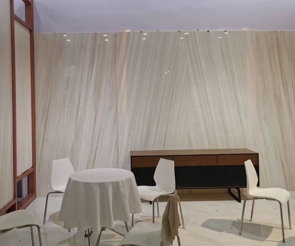 Euroasian Wooden White Marble Slab and Tile