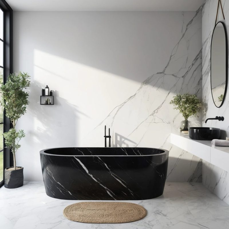 Freestanding natural stone marble bathtubs