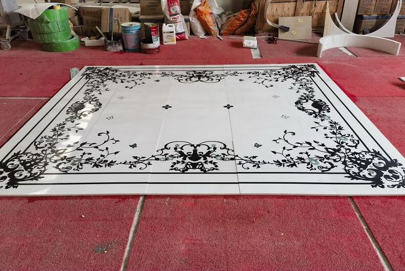 Italy Royal Botticino Water jet Floor Medallion Tiles 