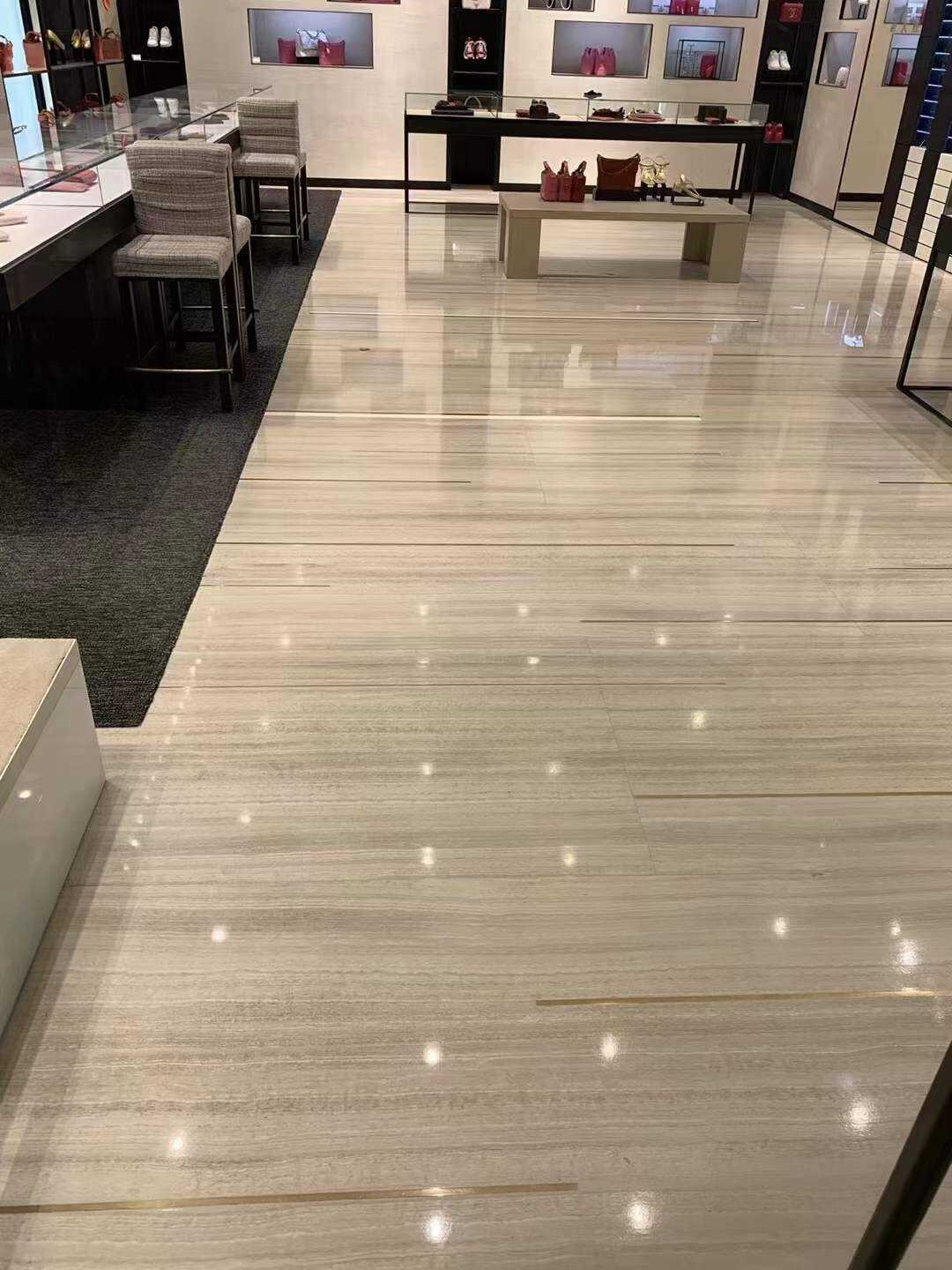 White Serpeggiante Marble Wooden Vein Marble Slab