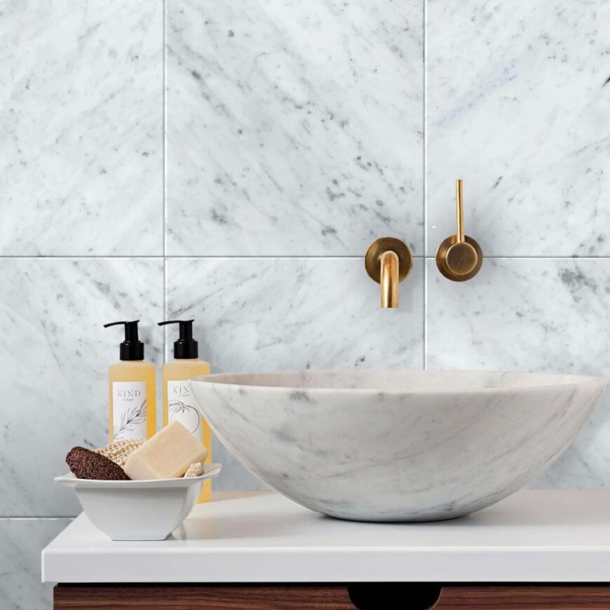 Luksuriøse Carrara Marmor Vaskemaskabetoppe til Tidsløse Badeværelsesdesigns