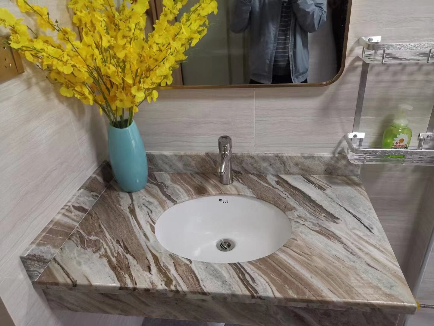 Natural Fantasy Brown Marble Vanity Top Bathroom Counter