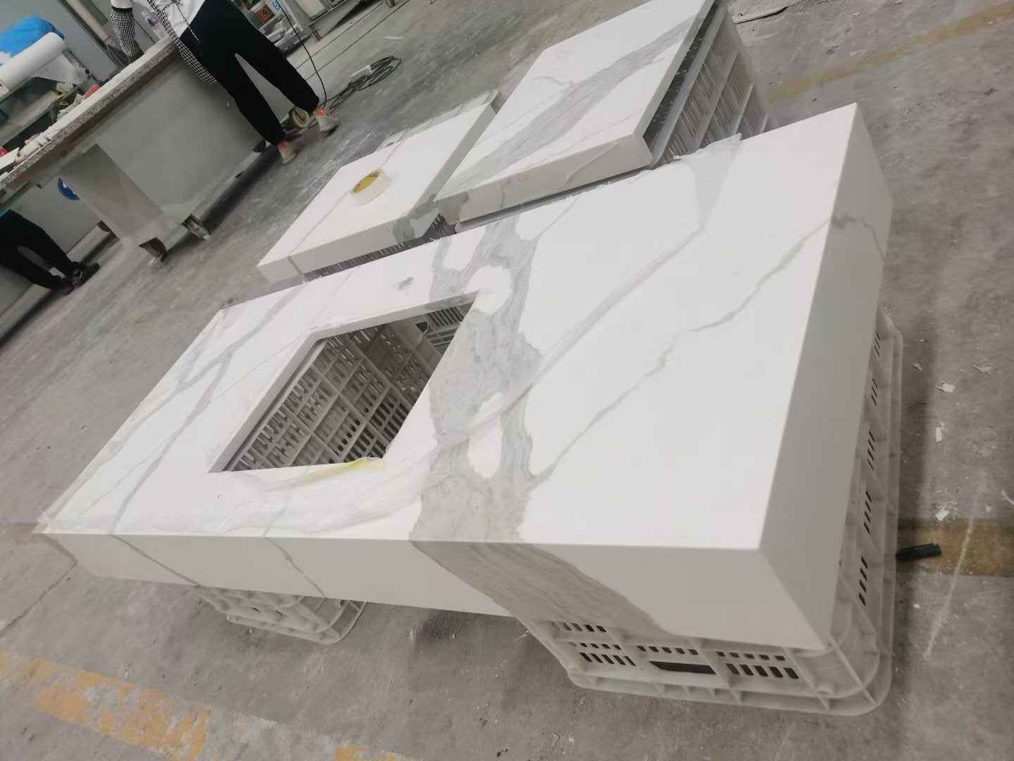 Calacatta White Marble Bathroom Vanity Top And Customized Counter Top