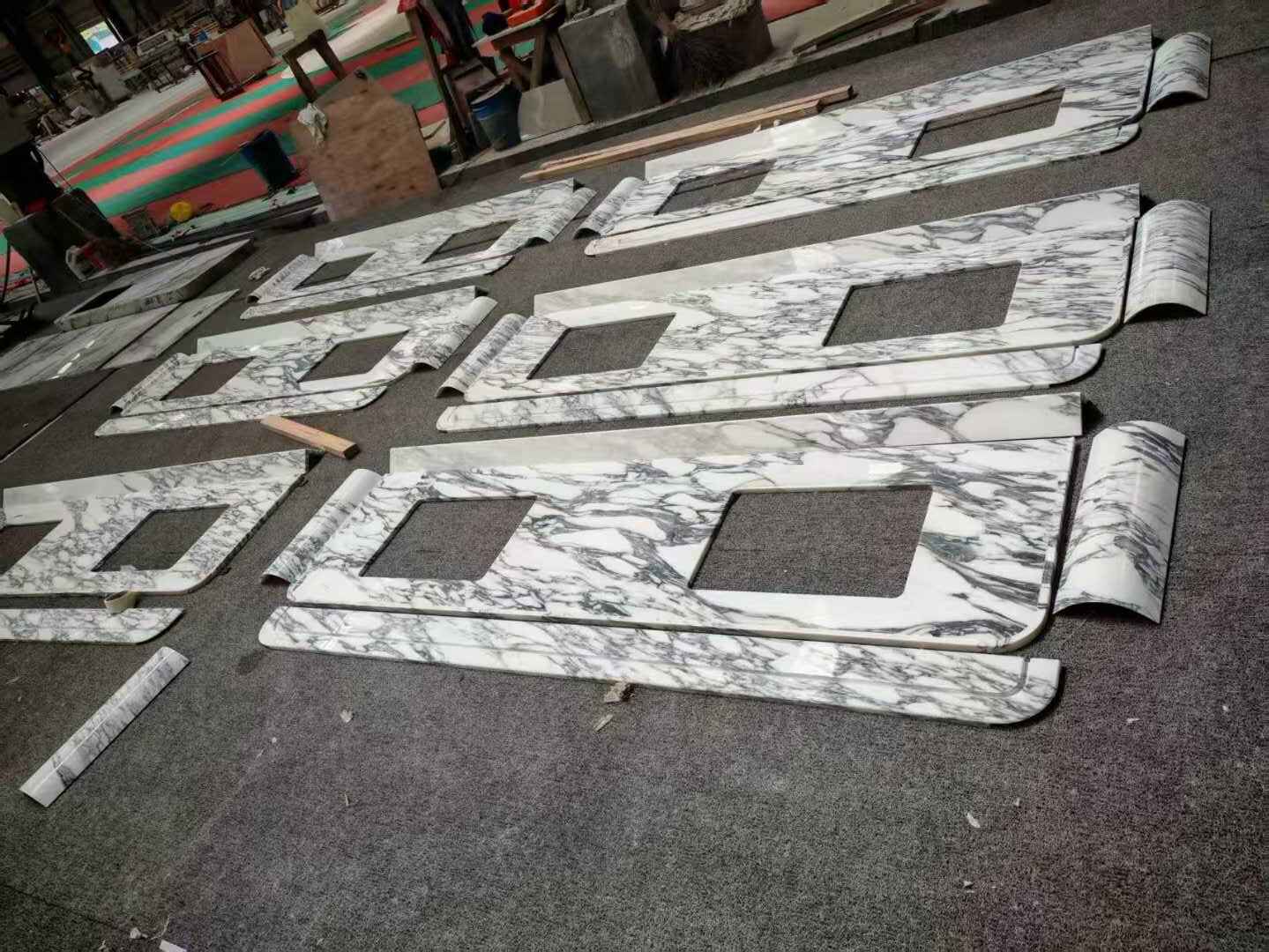 Luxury Natural Stone Italy Arabescato Corchia Marble Kitchen Countertops factory