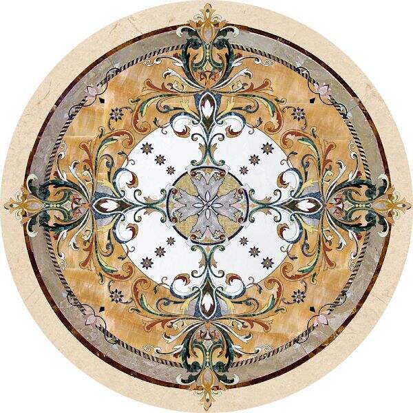 Waterjet Marble Medallion flooring tile for Hotel Corridor manufacture