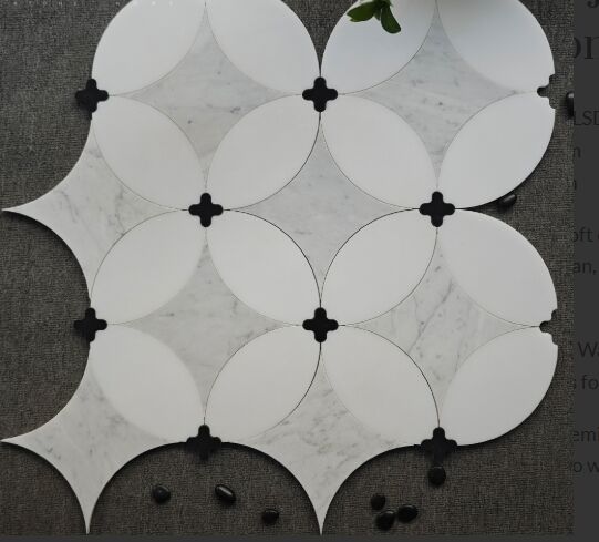 Bianco Carrara White Marble Waterjet Mosaic Tiles supplier