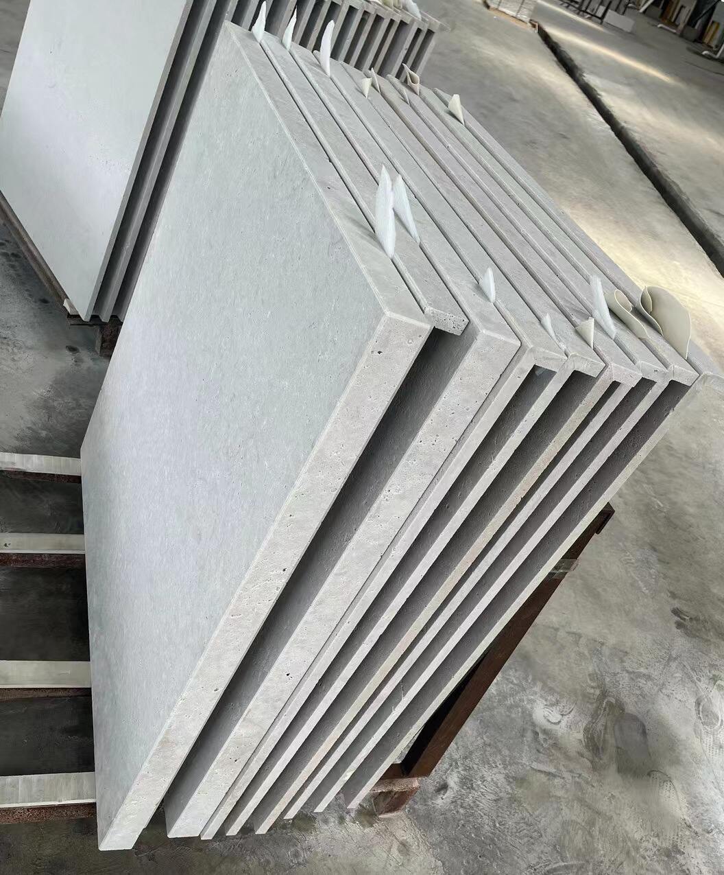 Natural White Grey Travertine Pool Deck Tile and Coping Stone With Drop face factory