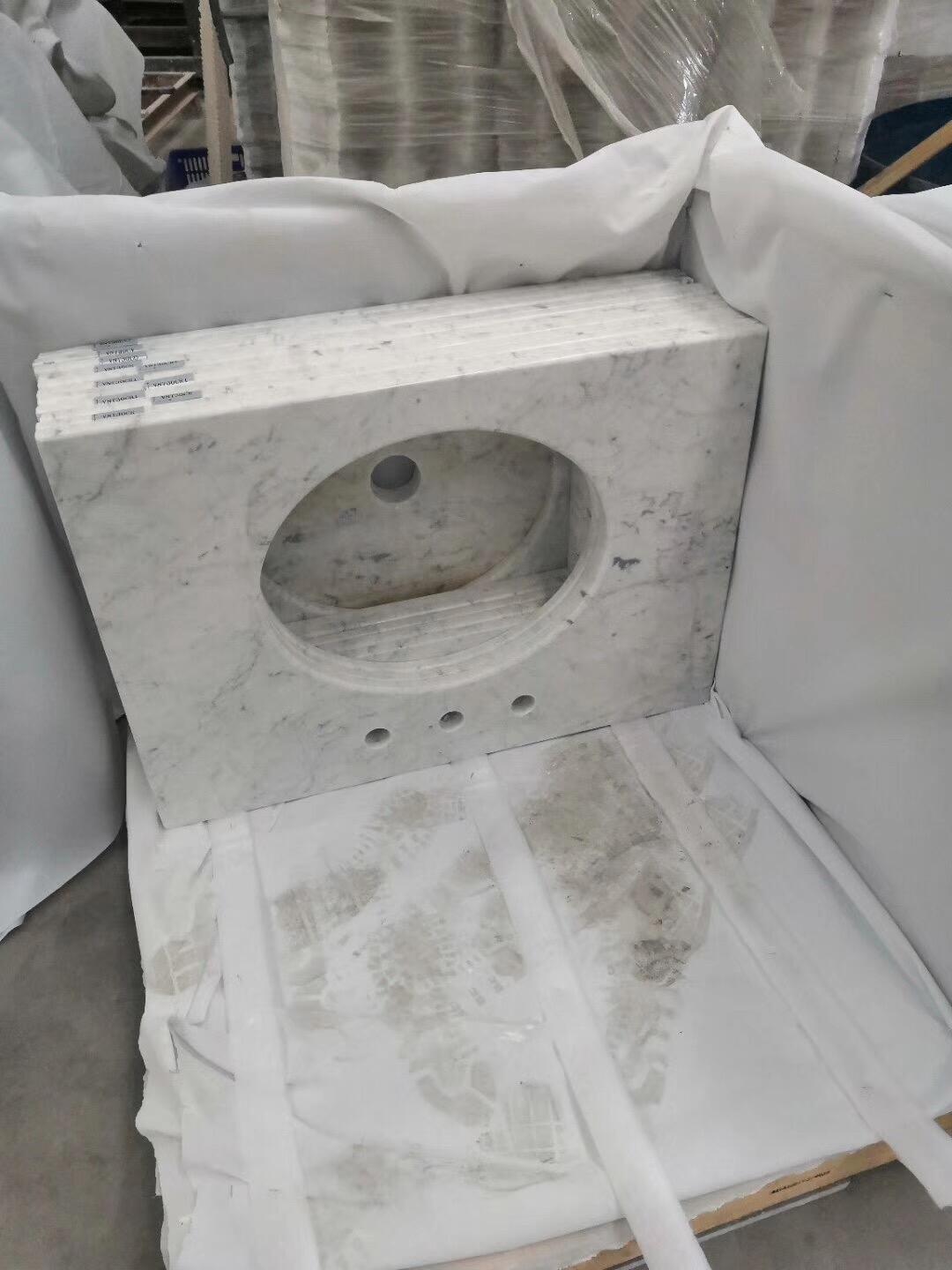 Luxurious Carrara Marble Vanity Tops for Timeless Bathroom Designs