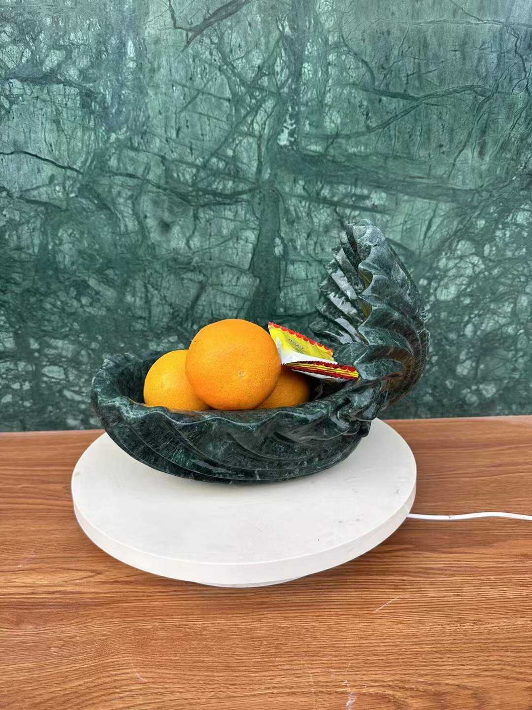 Natural Handcrafted Ruffled Marble Fruit Bowl supplier