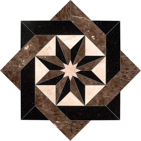 Waterjet Marble Medallion flooring tile for Hotel Corridor details