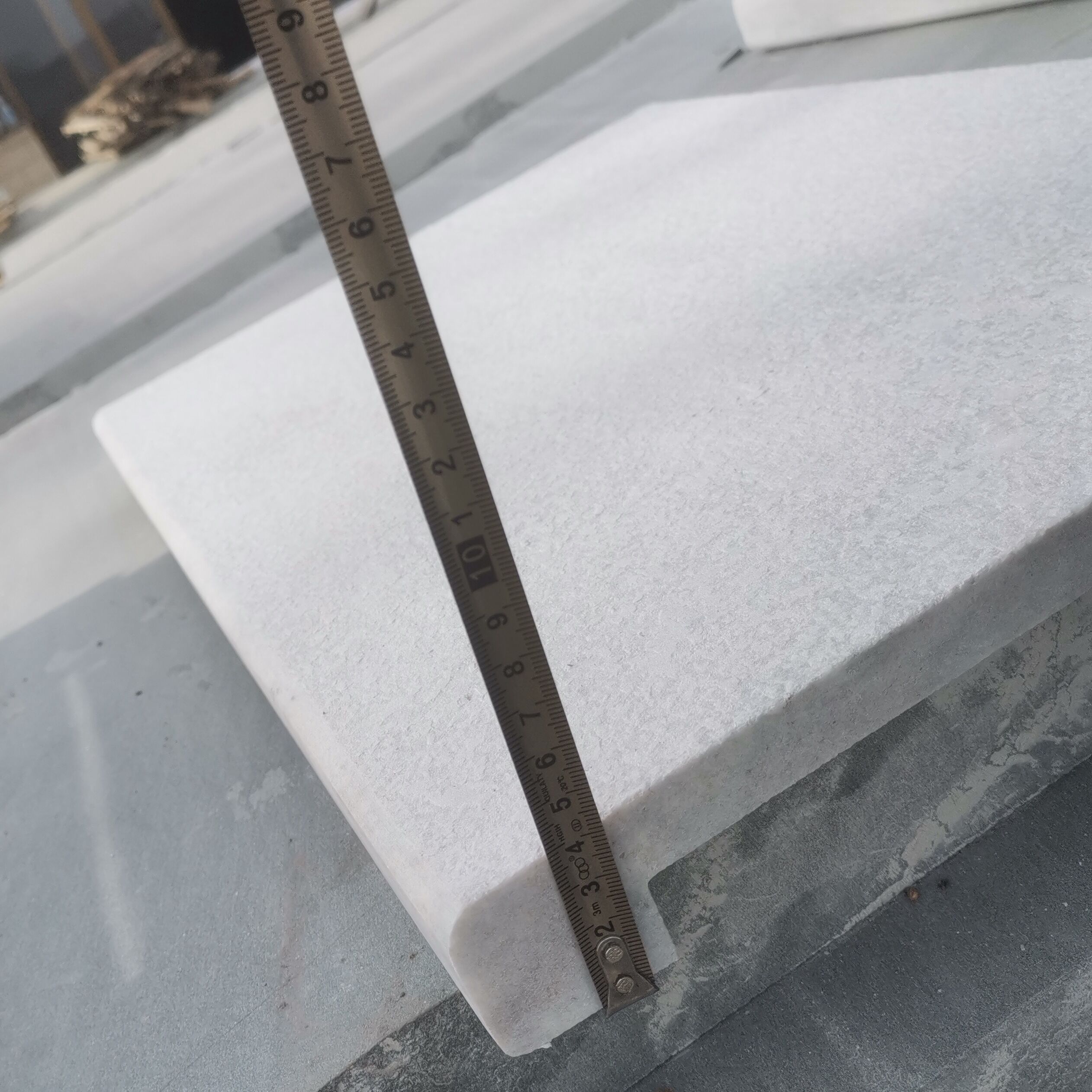 Natural White Quartzite Marble Pool Coping Stone and Deck Floor Paver Tile details