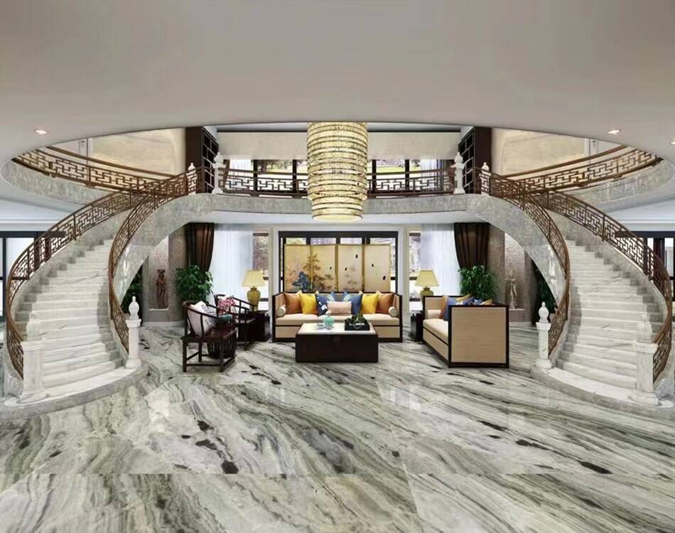 Natural Cloud Emerald Green marble floor tiles