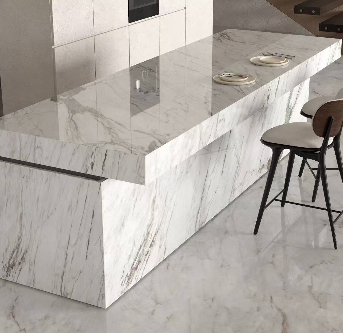 White Emerald Marble Bathroom Vanity Top And Customized Counter Top supplier