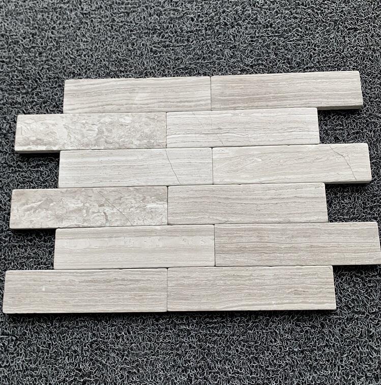 White Wood Grain Marble Battens factory