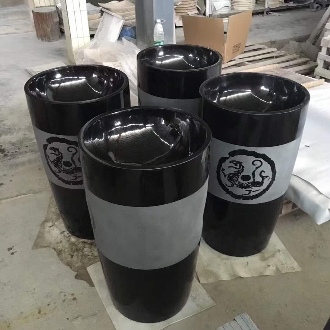 black marble pedestal nero marqiua standing wash basin-4