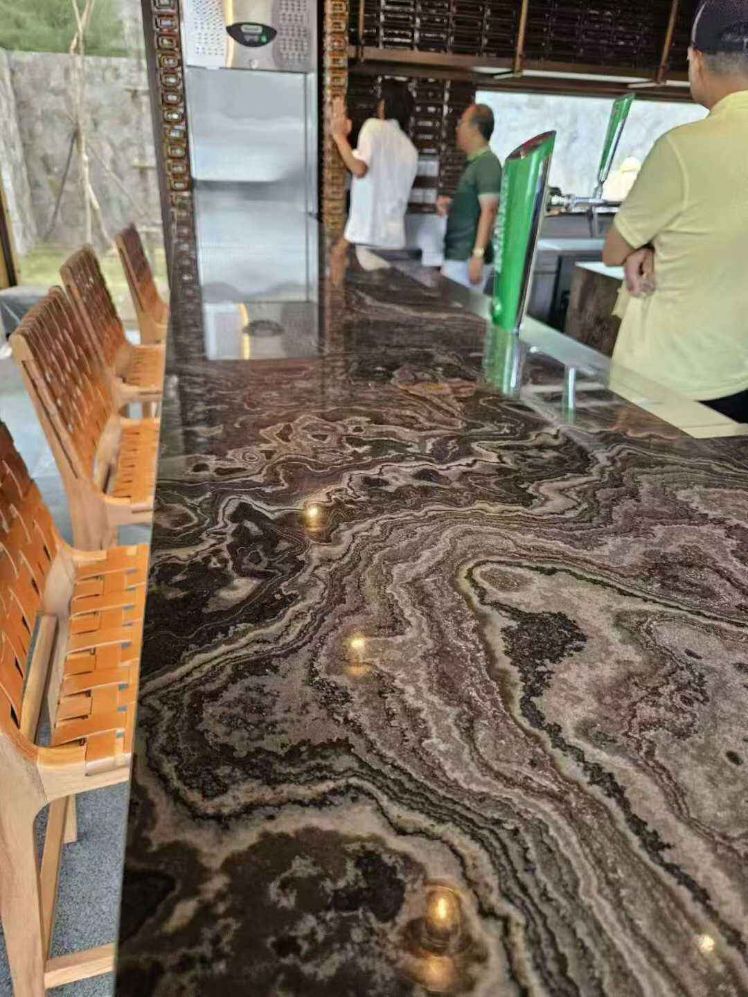 Natural Eramosa Obama Wood Grain Cross Cut Brown Marble Vanity Top Bathroom Counter 