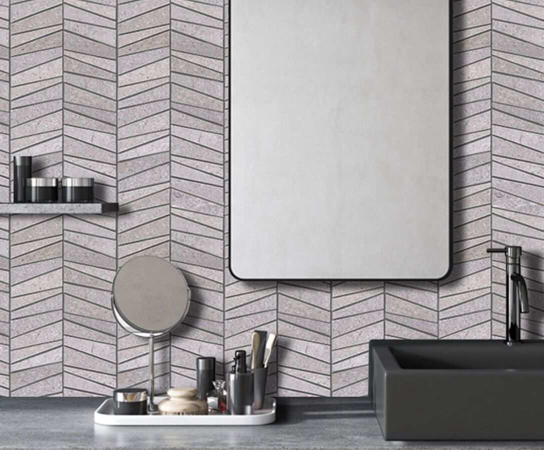 Customized Natural Cinderella Marble Mediterranean Grey Stone Mosaic Tile