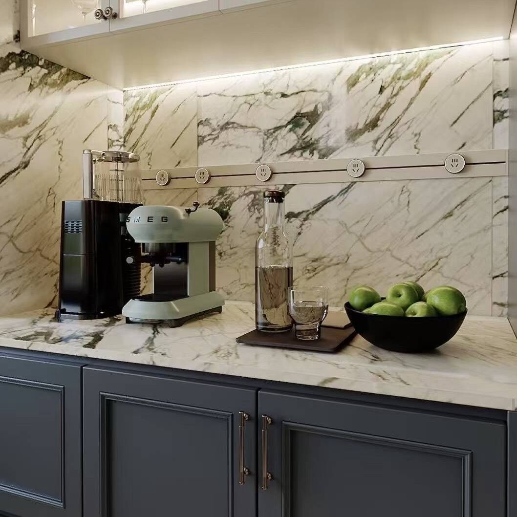 White Emerald Marble Bathroom Vanity Top And Customized Counter Top supplier