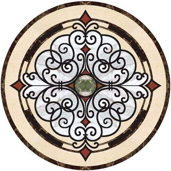 Exquisite Polished Marble & Granite Medallions Diameter 42 inch