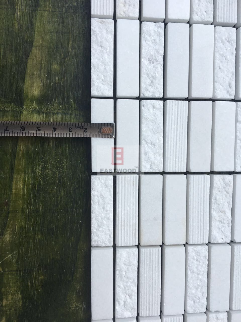 Thassos White Marble 1x3 Brick Mosaic Tiles details