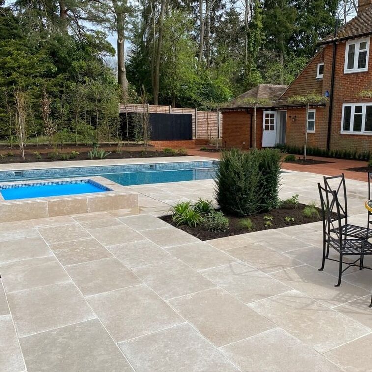 Acid-wash Finish Sinal Pearl Limestone Marble Pool Coping Stone Outdoor ...