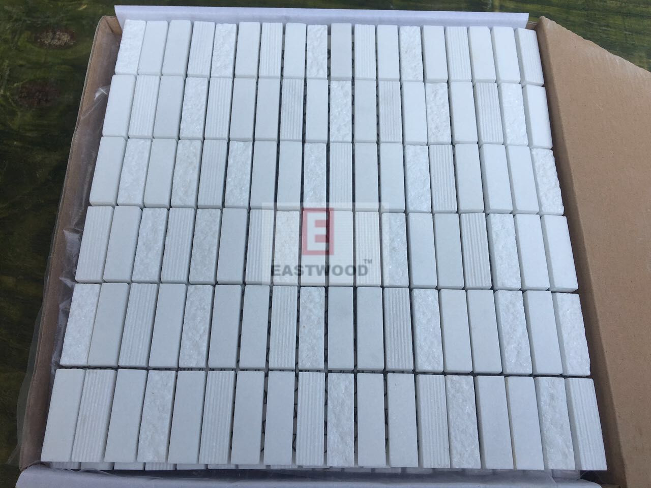 Thassos White Marble 1x3 Brick Mosaic Tiles factory