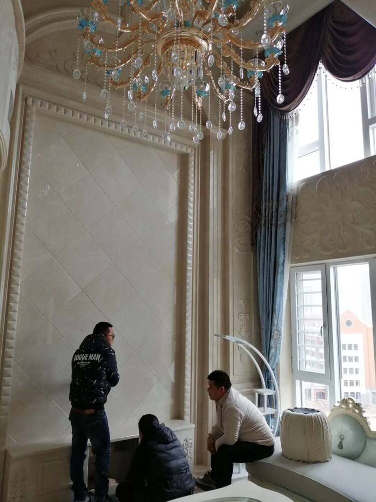 Custom Cream Marfil Marble Feature Walls factory