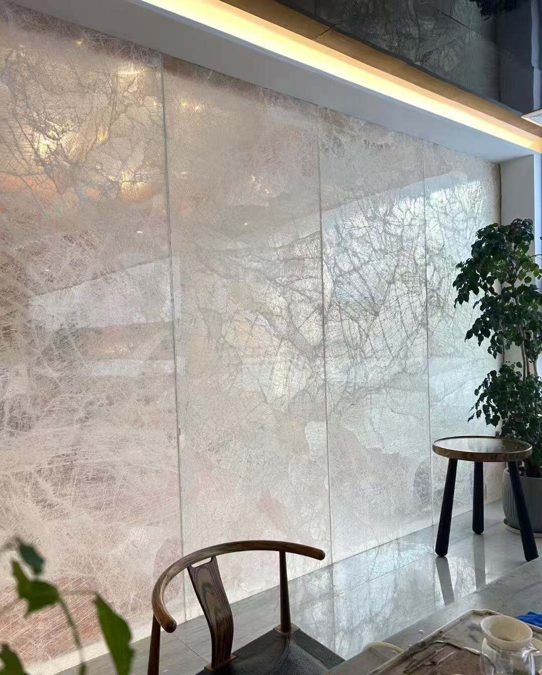 Custom White Ice Jade Marble Slabs Backlighting Solution for Luxury ...
