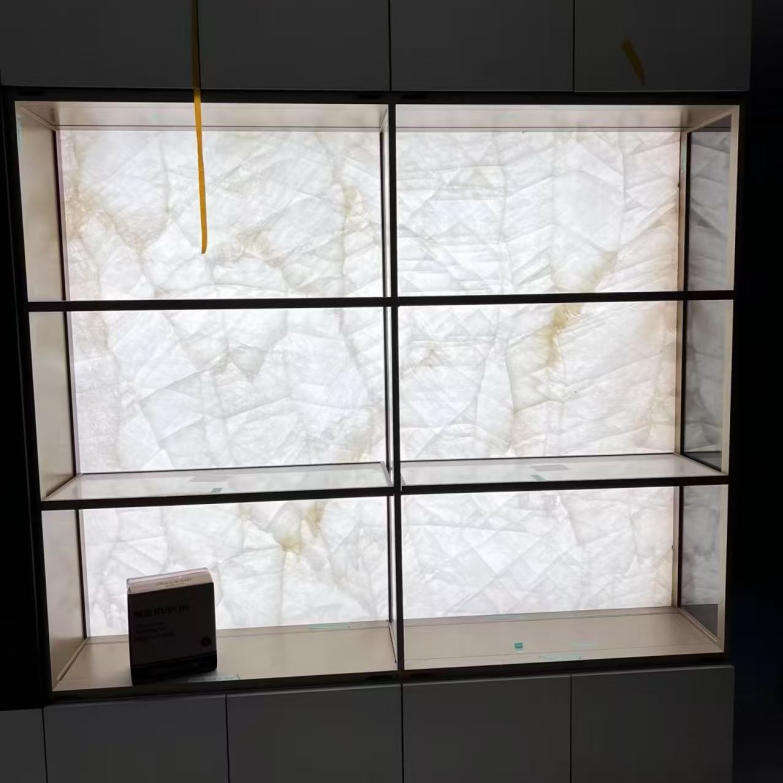 Custom Natural White Ice Jade Marble Slabs light backsplash