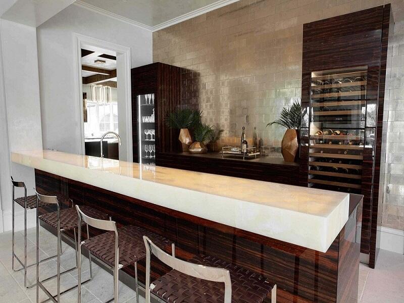 Backlit Onyx White For Kitchen Countertop Worktop