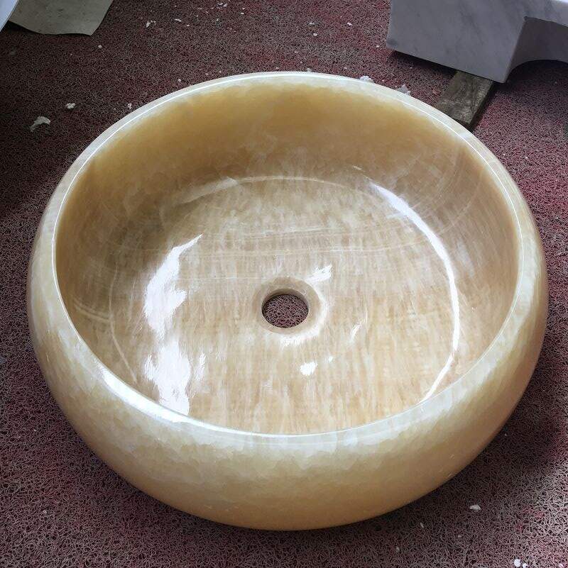 Honey Onyx Marble Wash Basin Natural Stone Sink details