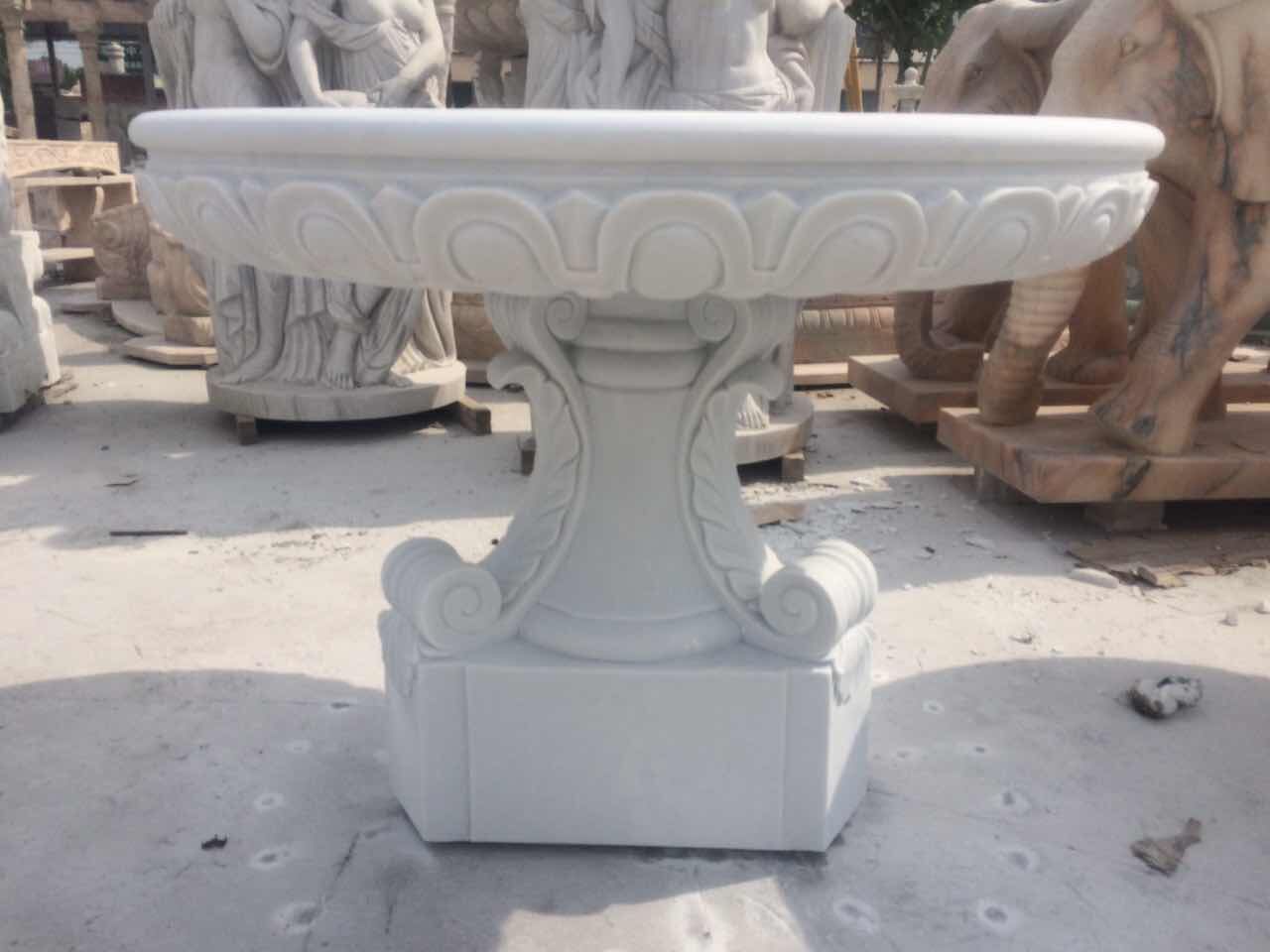 Natural White Marble Sculture Flower Pots details