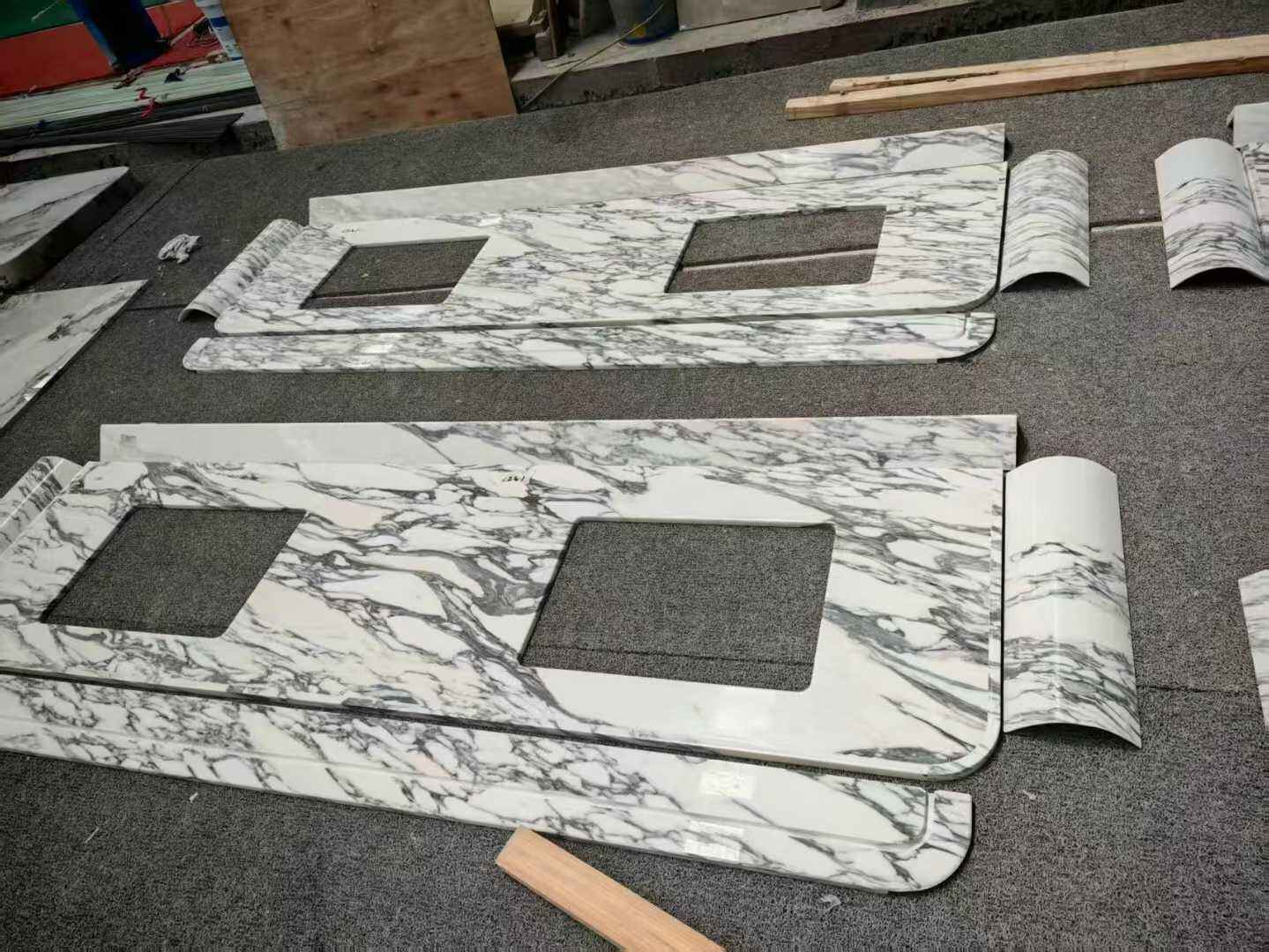 Luxury Natural Stone Italy Arabescato Corchia Marble Kitchen Countertops factory