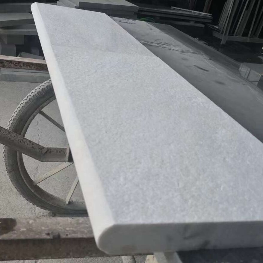 Natural White Quartzite Marble Pool Coping Stone and Deck Floor Paver Tile details
