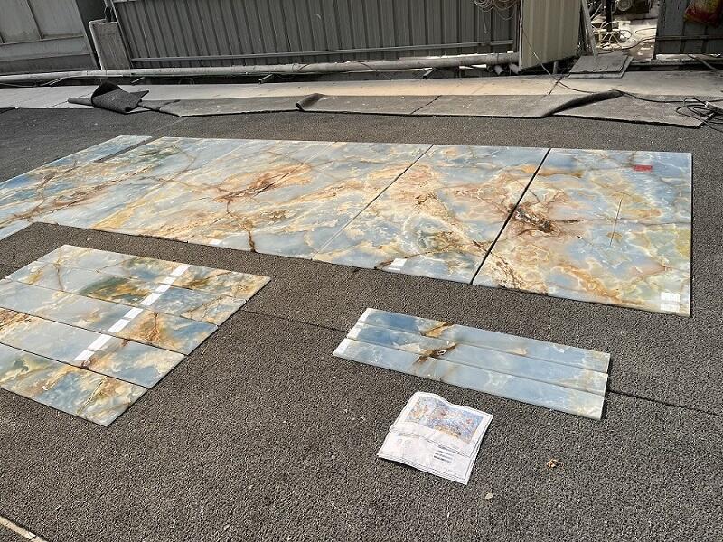 Nature Blue Onyx Marble Tiles For Wall manufacture