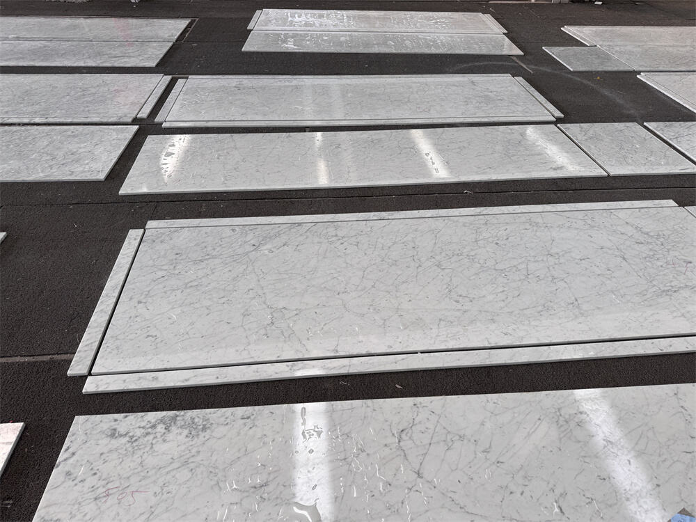 popular carrara white marble benchtop island for indoor modern kitchen-1