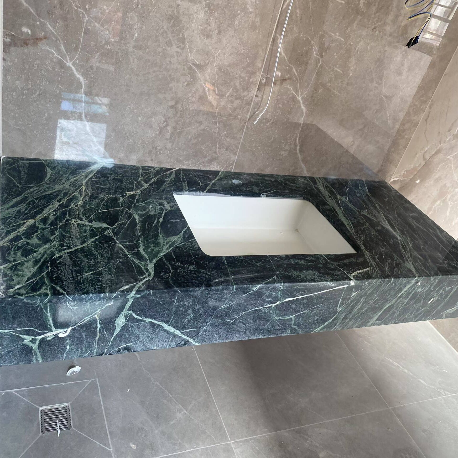 Verde Alpi Green Marble Kitchen Countertop and Island Top