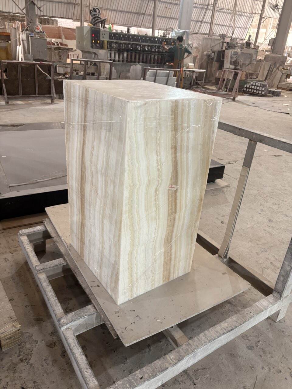 Ivory Onyx White Marble Side Table Coffee Table Stool details