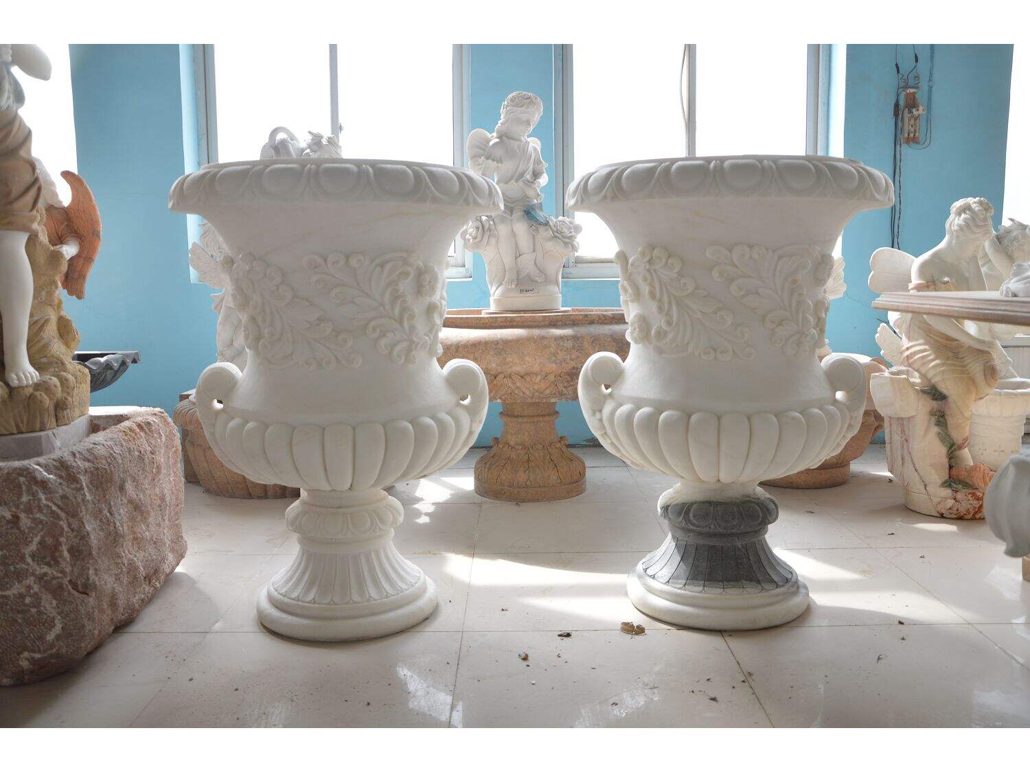 Direct factory wholesale marble vases and flower pots manufacture
