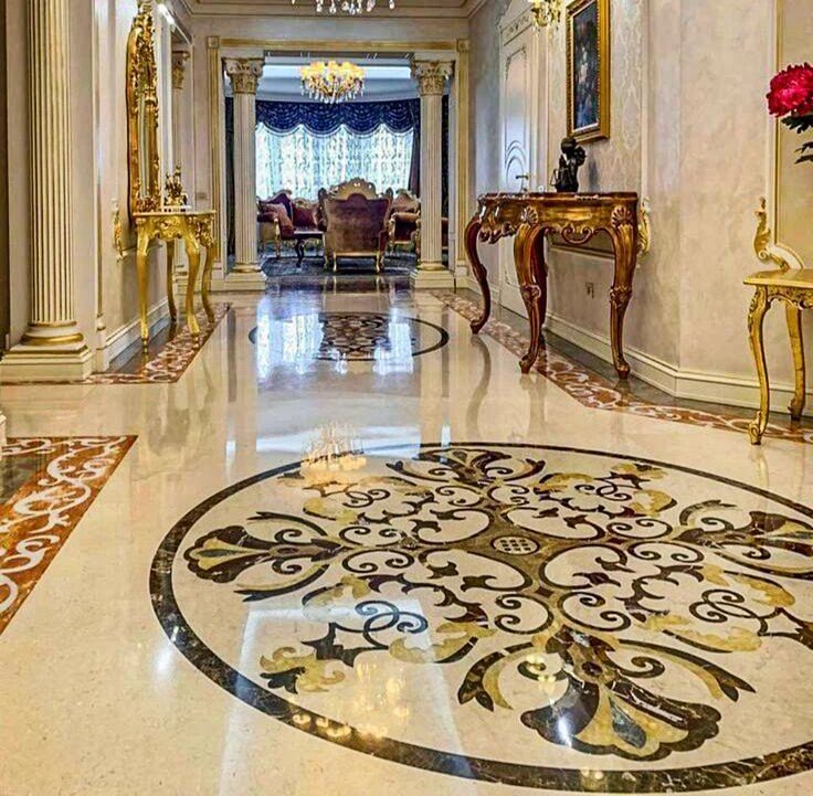 Waterjet Marble Medallion flooring tile manufacture