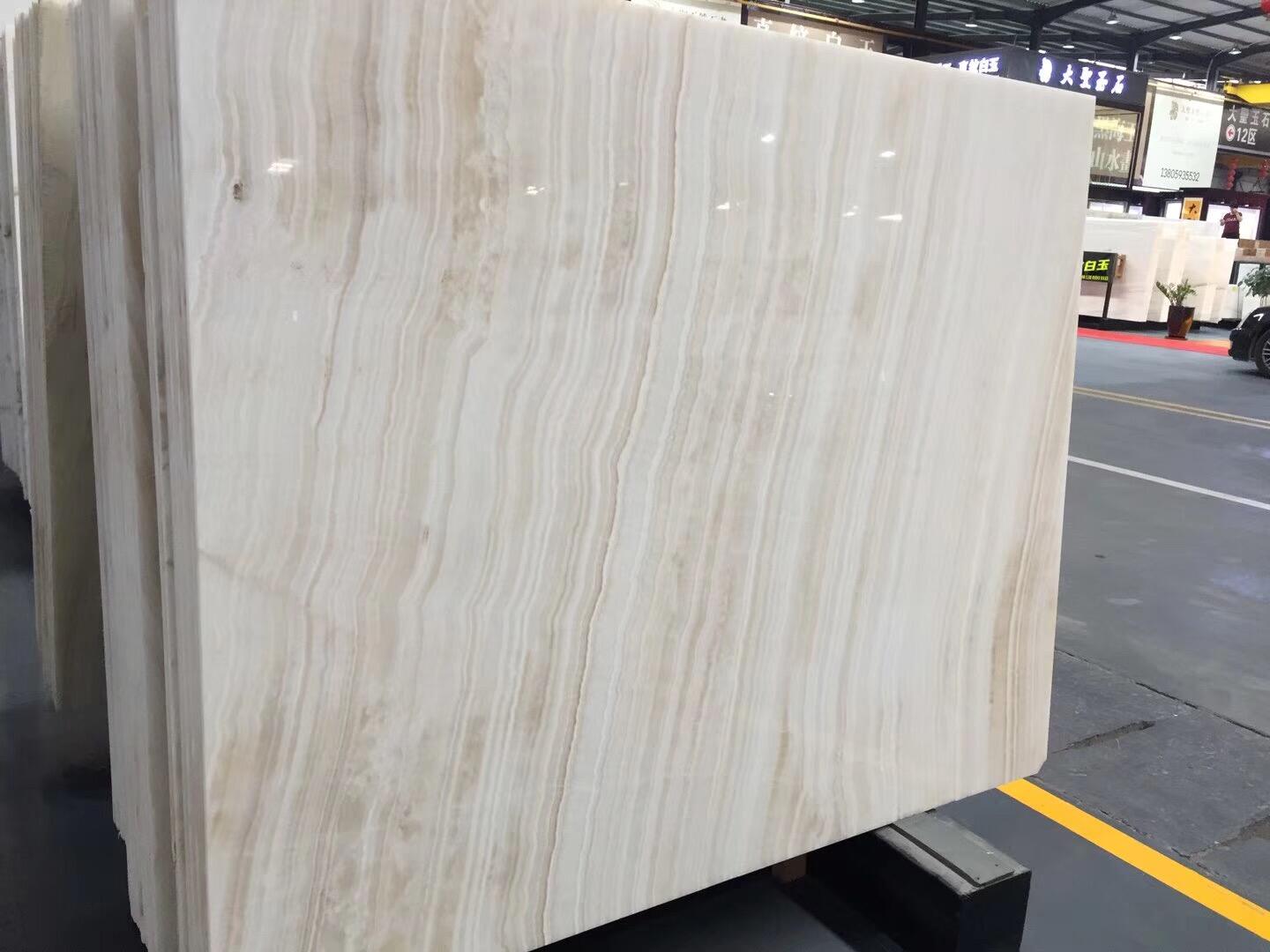 White Vanilla Onyx Slab Tiles factory