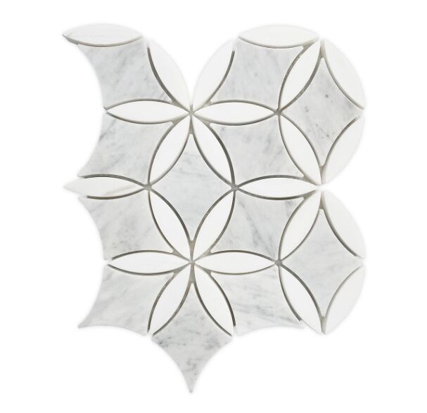 Bianco Carrara White Marble Waterjet Mosaic Tiles supplier