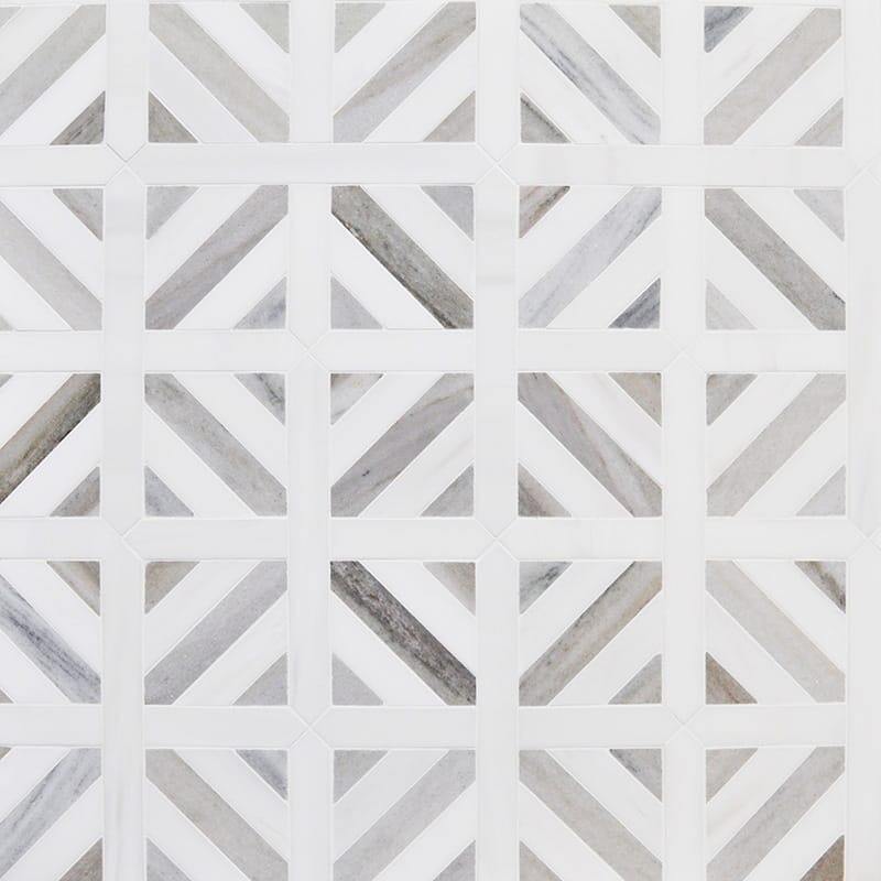 Snow White Honed Ponte Basket Marble Mosaics factory