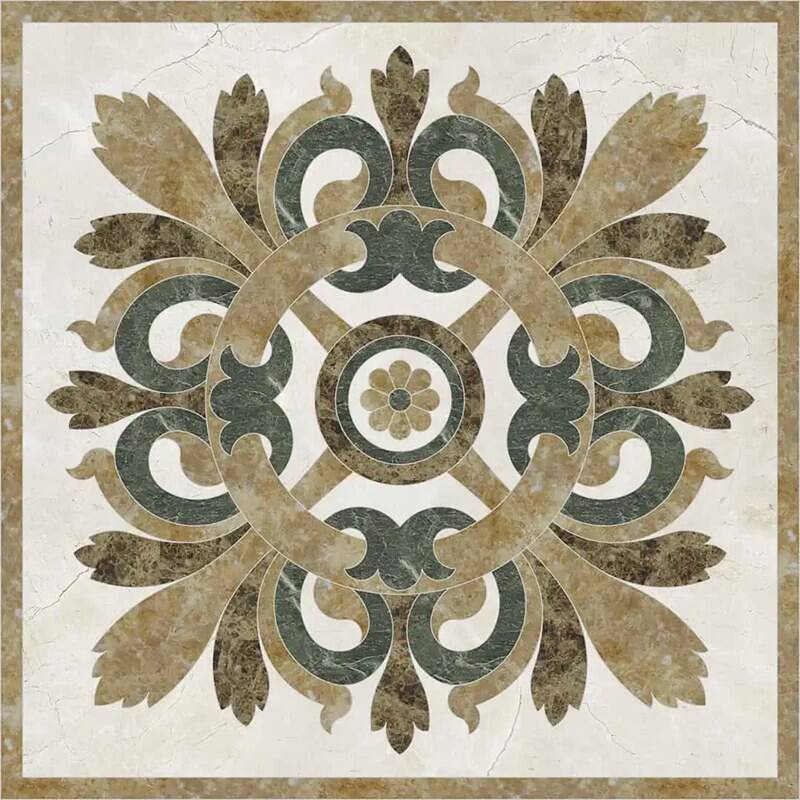Waterjet Marble Medallion flooring tile factory