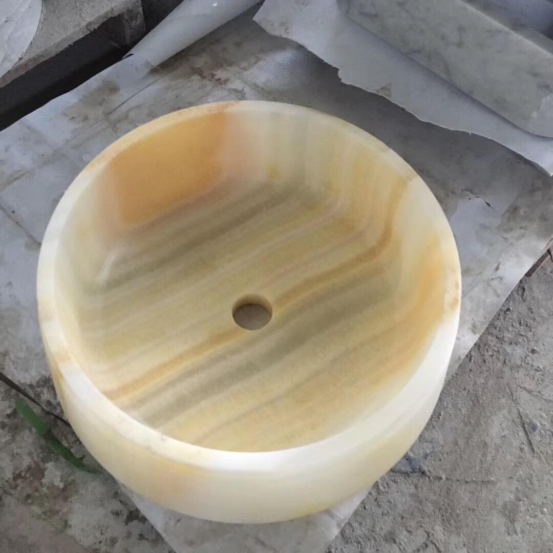 Honey Onyx Marble Wash Basin Natural Stone Sink factory