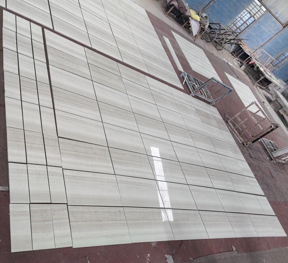 White Serpeggiante Marble Wooden Vein Marble Slab