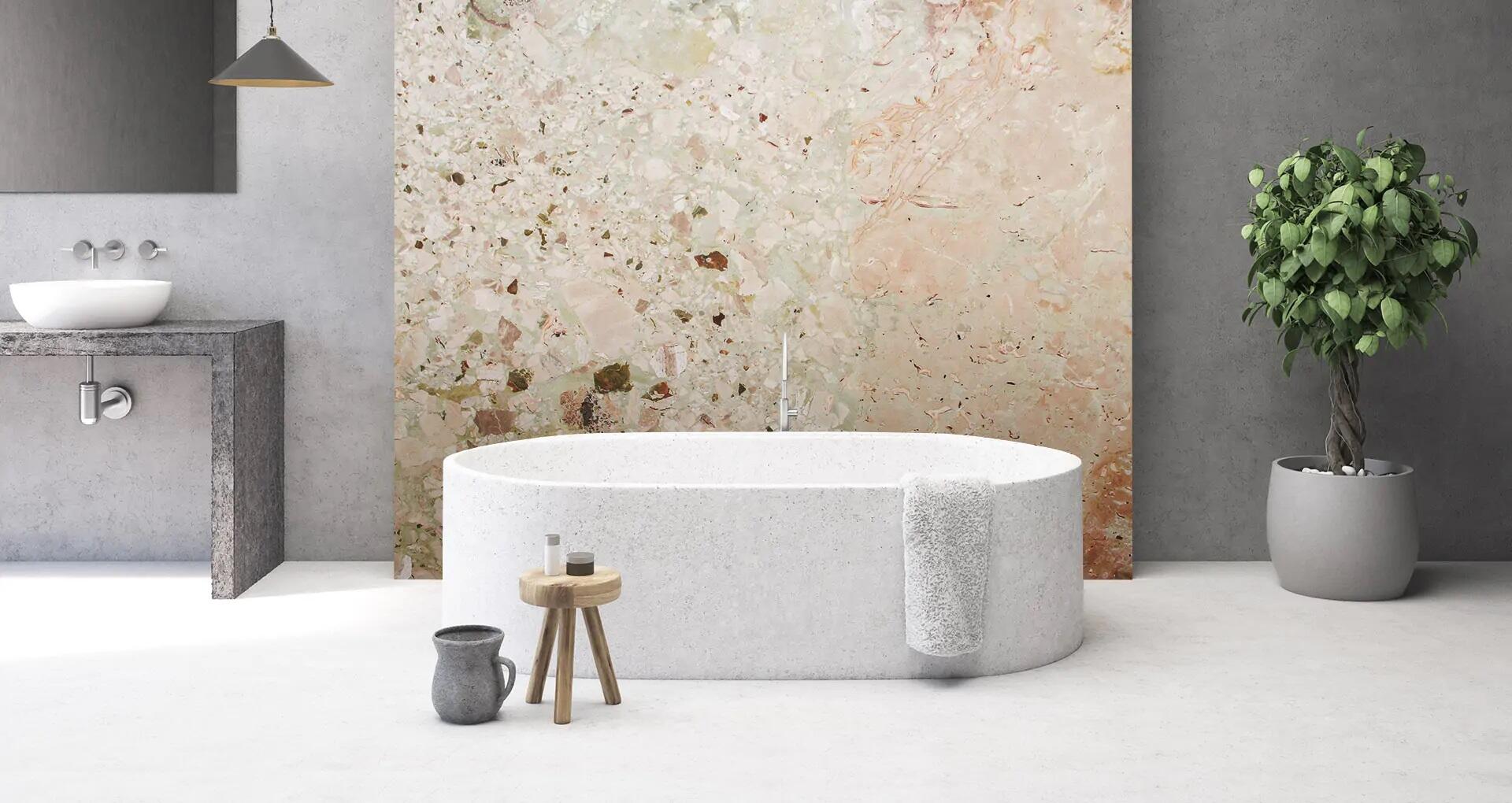 High End Italian Natural Ceppo Sicilia Marble Vanity top details