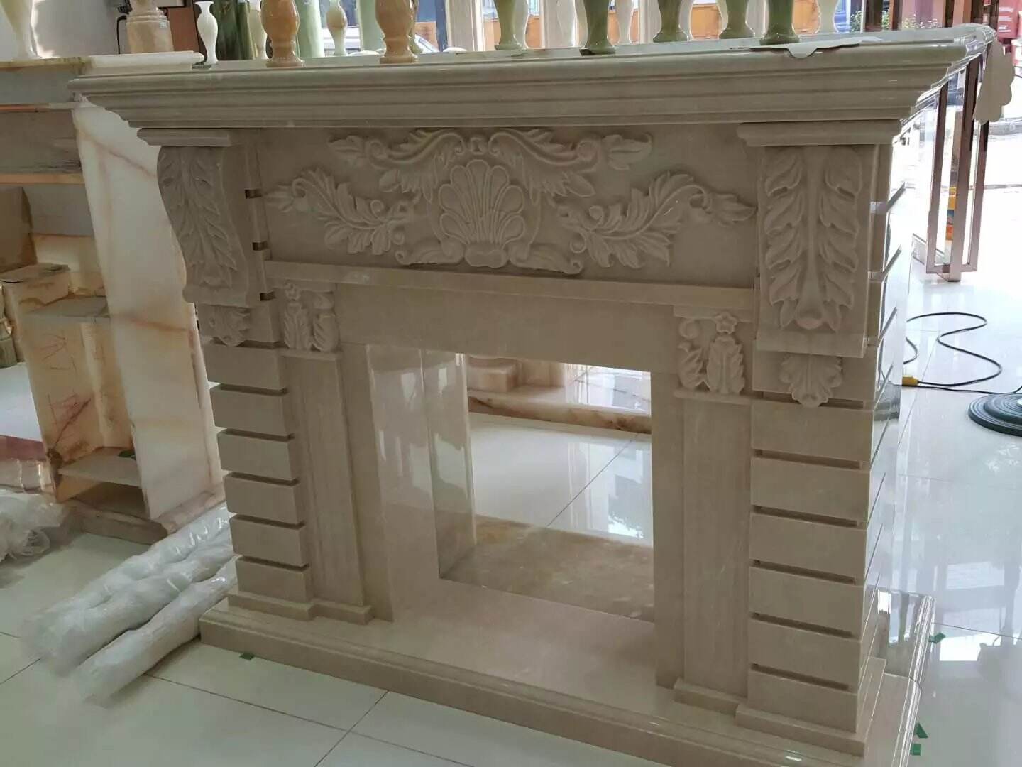 White Marble Fireplace Manufacturer manufacture